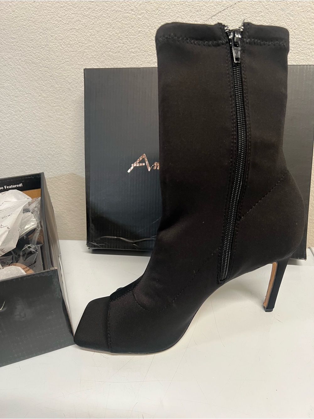 Black Women’s Stretch Sock Boot with Side Zip